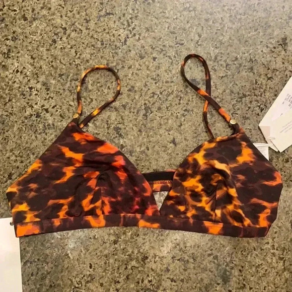 Stella McCartney multi brown bikini top Sz L - Picture 1 of 4